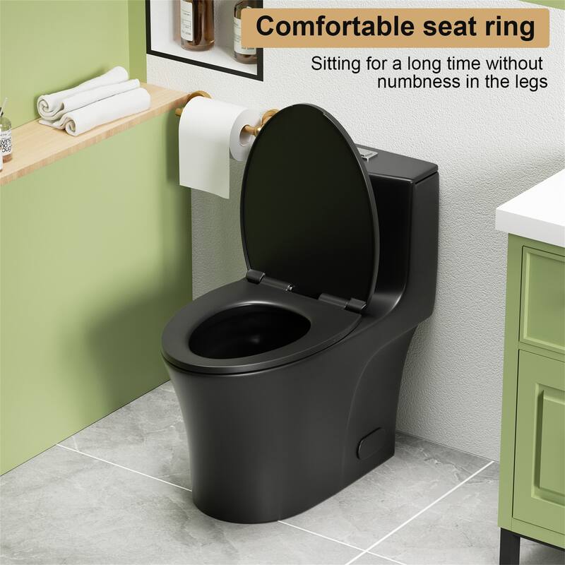 Only Toilet Seat Cover, Matte Black