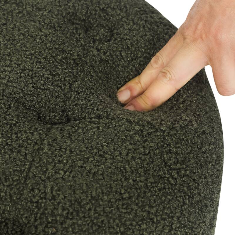 Adeco Round Button-tufted Lift-top Storage Ottoman