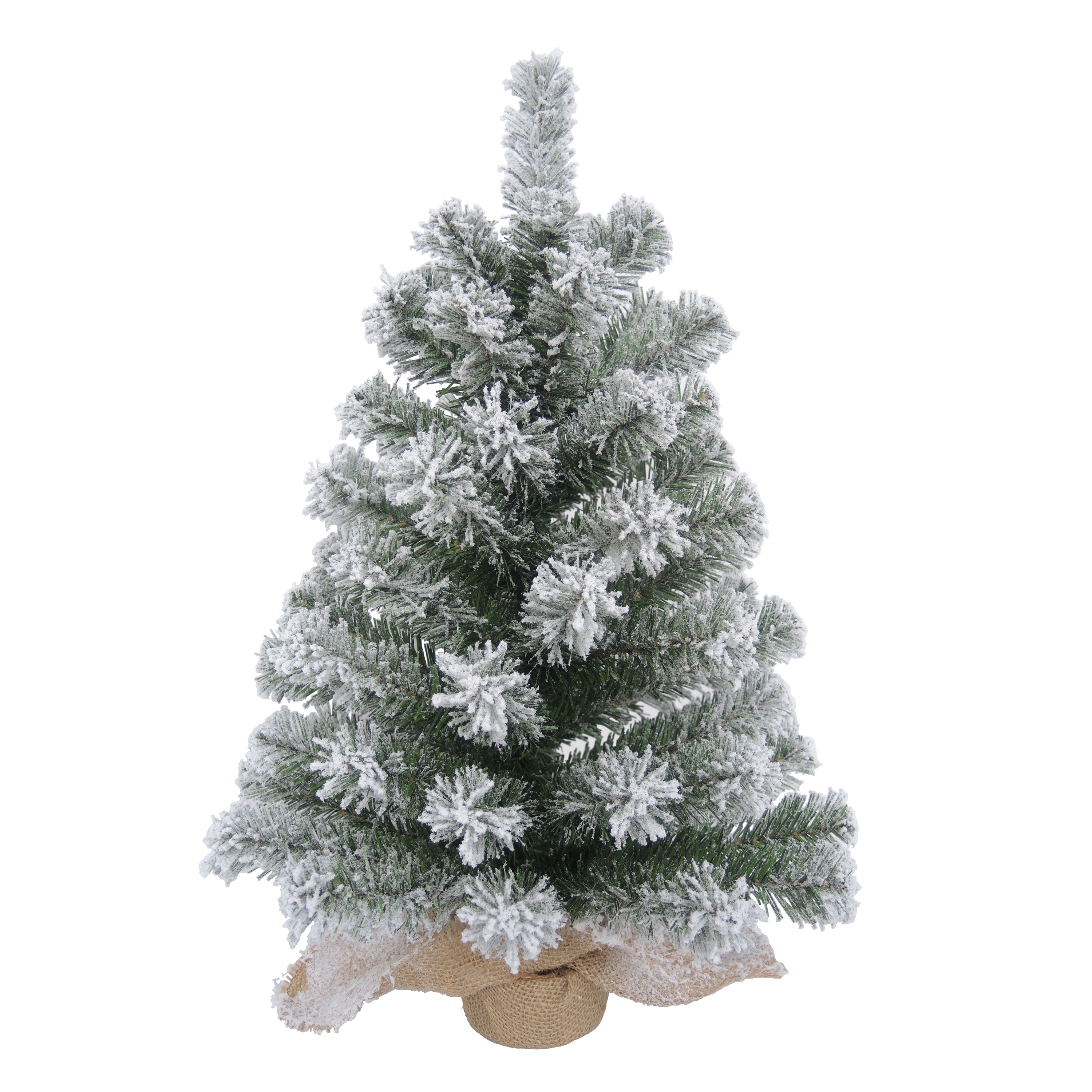 Multicolor Snow Colorado Christmas Tree with Burlap Stand
