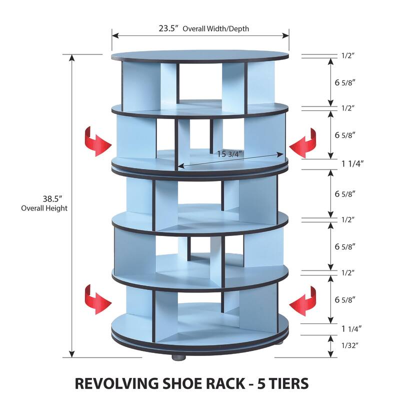 5-Tier Revolving Shoe Rack