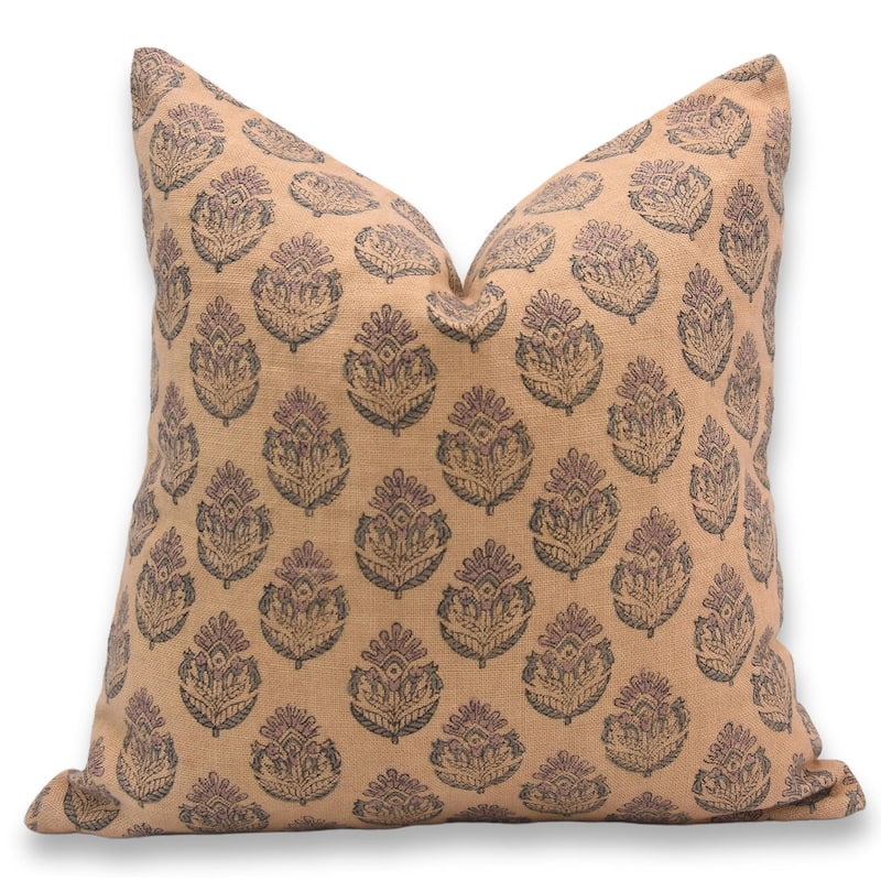 Fabdivine Linen Square Block print pillow Cover - Pillow Covers - 24" x 24"