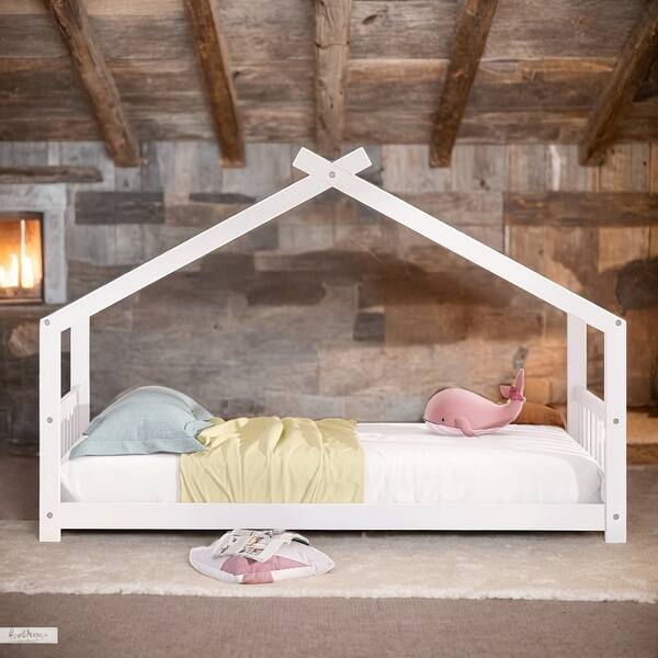 slide 2 of 29, Twin Size Playhouse Design House Bed Wood Bed,Solid Construction For Bedroom