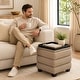 preview thumbnail 21 of 30, Aria Home Tessa Storage Ottoman Cube with Tray Top Seat Bench