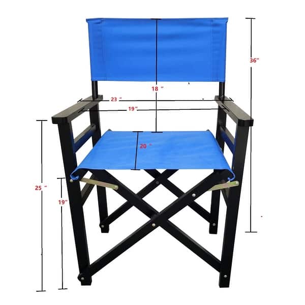 dimension image slide 3 of 2, Wooden+ Canvas Folding Chair 2pcs/set