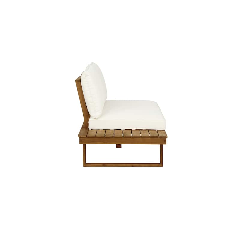 Fisher Teak Acacia Wood Outdoor Left Side/Right Side Loveseat