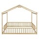 preview thumbnail 32 of 58, Double Twin Size House-Style Floor Bed with Fence and Guardrails without Door