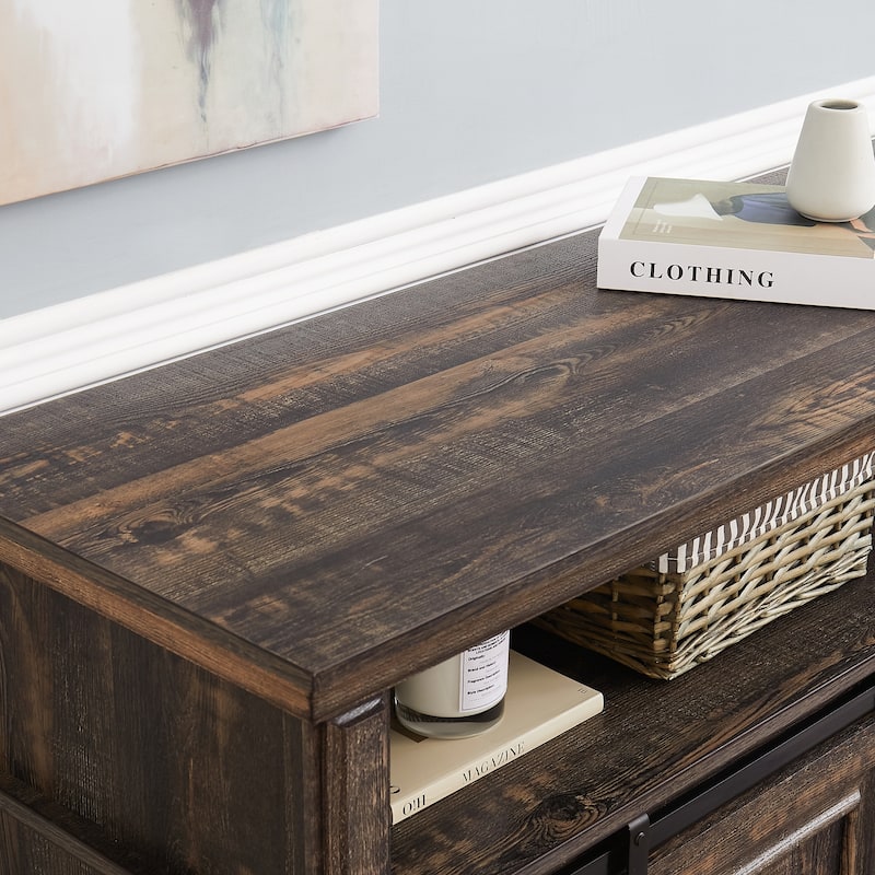 Media Console Table with Storage Cabinet