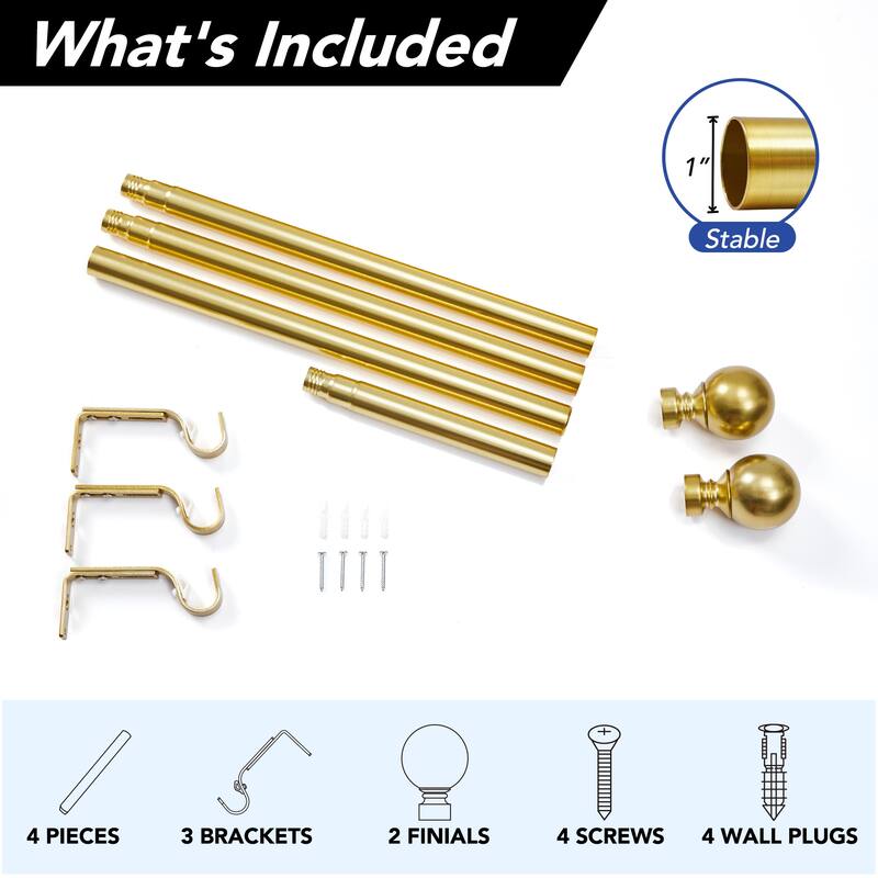 Deconovo 1 Inch Window Curtain Rod