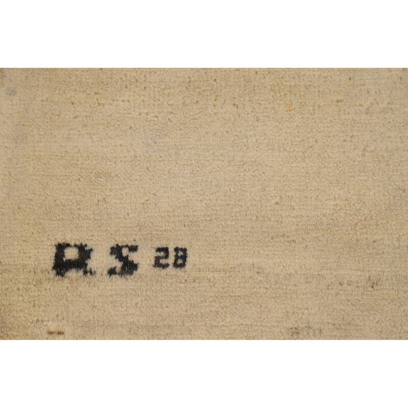 Gabbeh Modern Foyer Rug Handmade Solid Wool Carpet - 2'8"x 4'1"