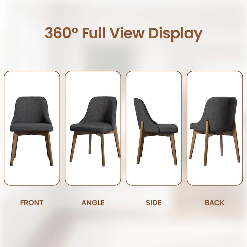 Upholstered Side Chair Dining Chairs Kitchen Chairs with Wood Legs Set of 2