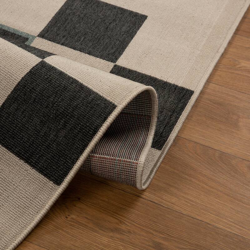 Sevita Checkered Bohemian Polypropylene Area Rug