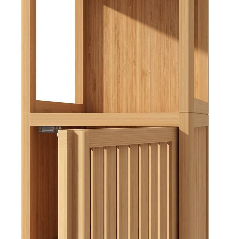 Freestanding Floor Bamboo Storage Cabinet Multifunctional Bathroom Cabinet