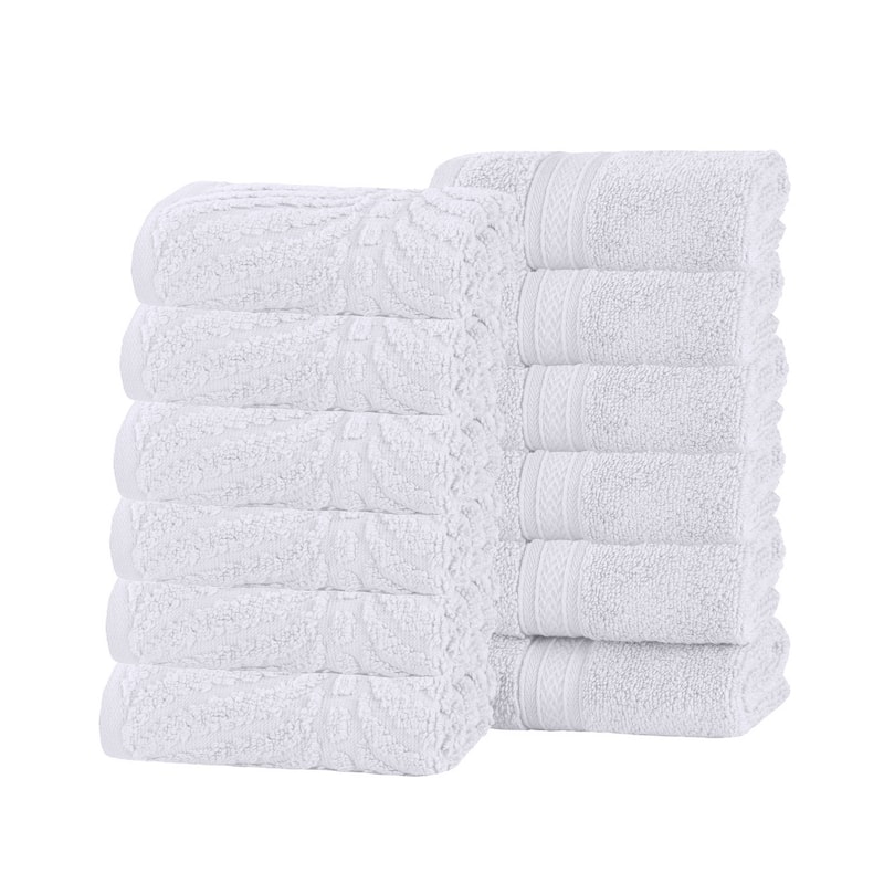 Superior Chevron Zero Twist Cotton Face Towel Washcloth Set of 12