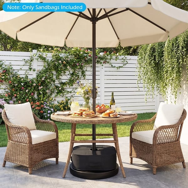 black patio set with umbrella Sunshine Valley Outdoor Table and Chairs 6 -Piece Black Patio Dining Set Steel Square Table with 4 Brown Swivel Chairs and Umbrella Included