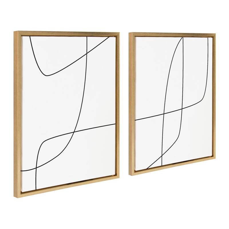 Kate and Laurel Sylvie Line Framed Canvas by The Creative Bunch Studio