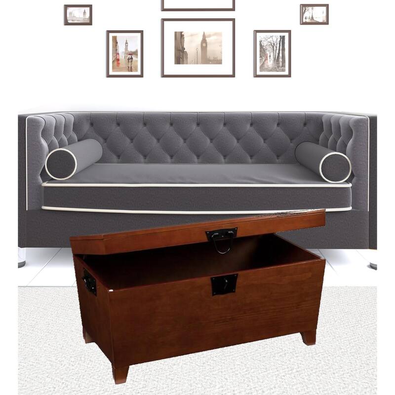 39" Brown Manufactured Wood And Metal Rectangular Coffee Table - 18.75" H x 38.757" W x 21.25" D
