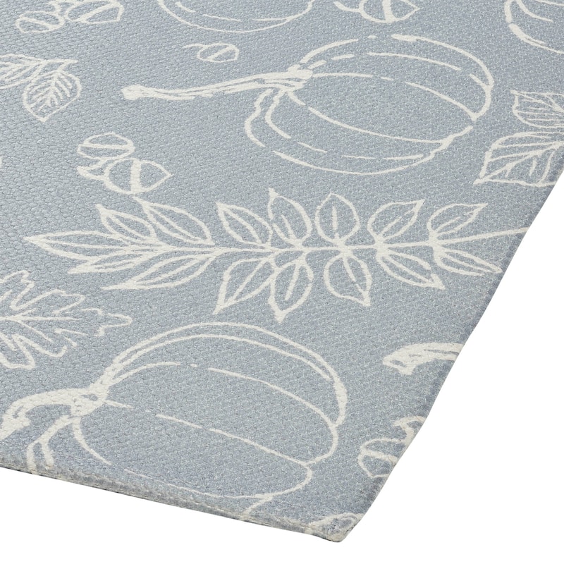 Silhouette Pumpkin Grey Indoor/Outdoor Rug Rect 17x36