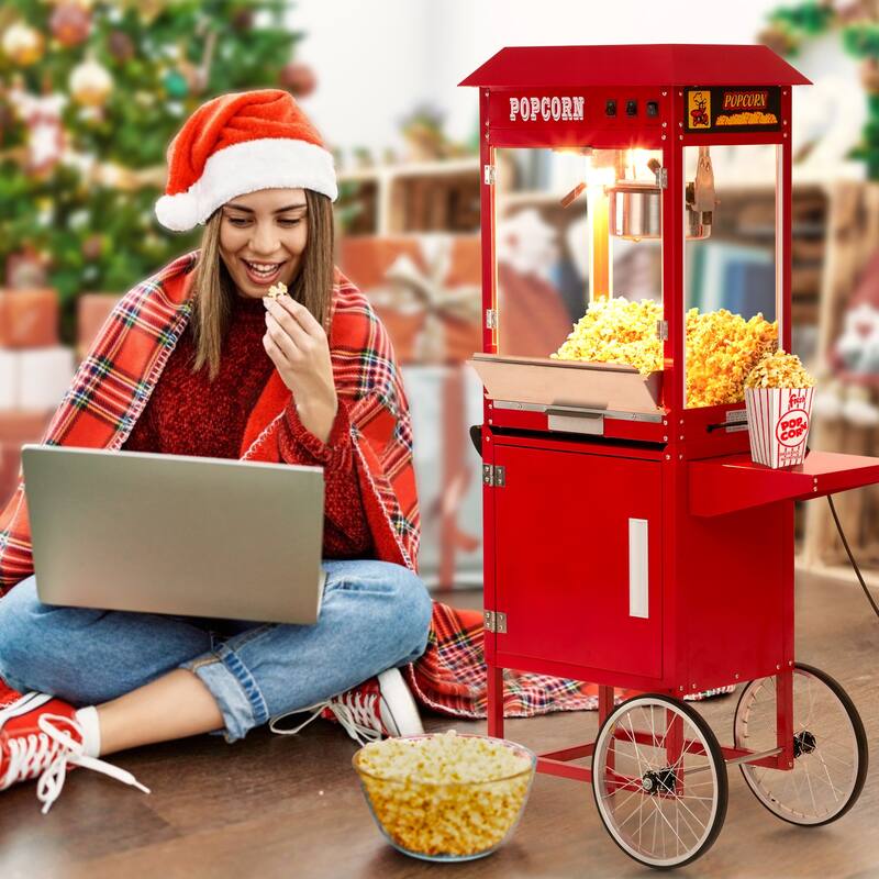 Commercial Popcorn Machine Cart with Interior Light