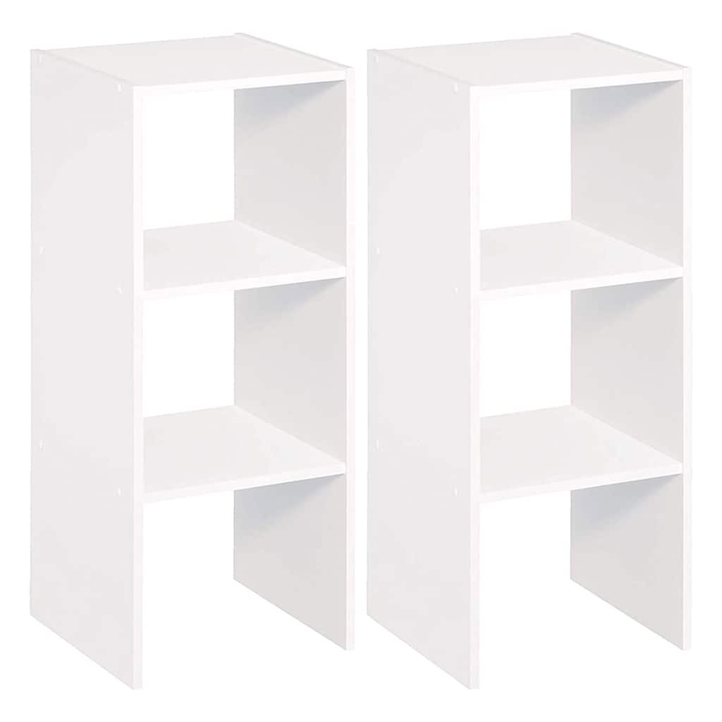 ClosetMaid Decorative Home Stackable 2-Cube Organizer Storage, White (3 Pack) - (L x W x H): 11.7 x 12.1 x 31.5 inches