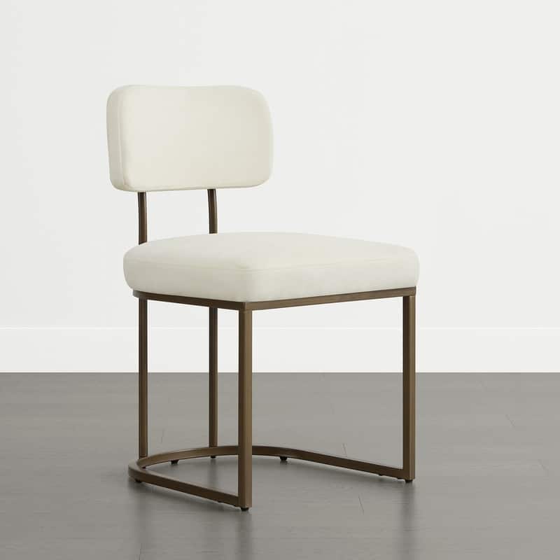 Spruce & Spring Arthur Dining Chair Set with Brass or Black Frame