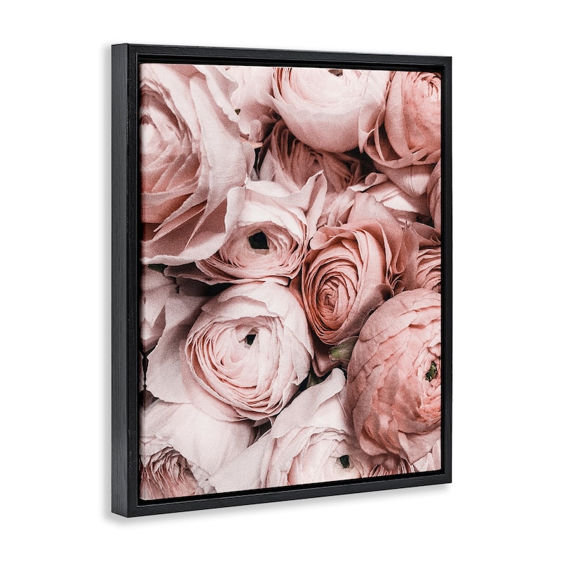 Stupell Pink Muted Peonies Framed Floater Canvas Wall Art Design by Incado