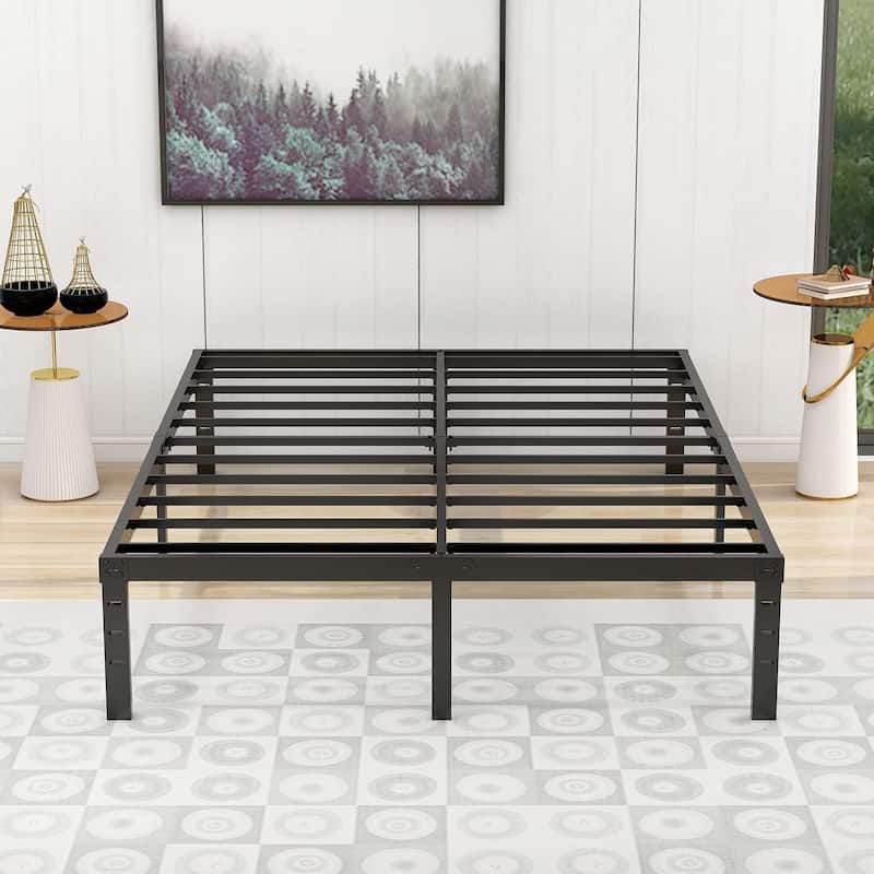alazyhome 14 inch Metal Platform Bed Frame Steel Slat