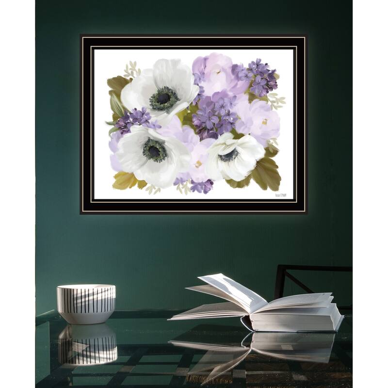 TrendyDecor4U Contemporary "Lilacs and Anemone" Framed Print Wall Art