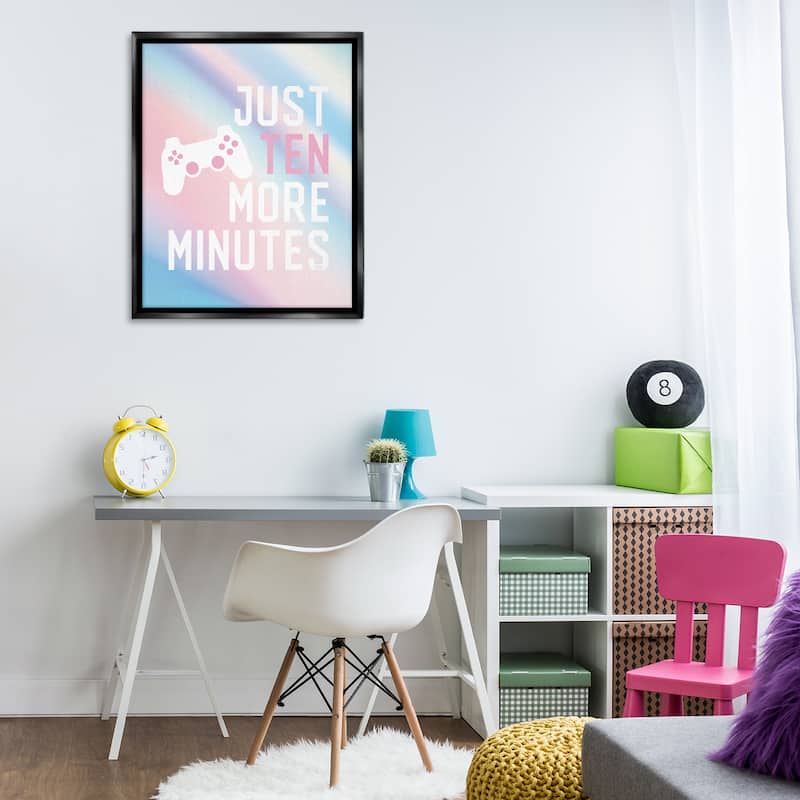 Stupell Pastel Ten More Minutes Gamer Framed Floater Canvas Wall Art Design By Lux + Me Designs