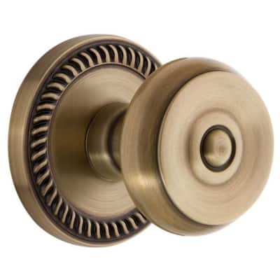 Grandeur Newport Solid Brass Rose Privacy Door Knob Set with Bouton