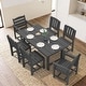 preview thumbnail 7 of 10, 7-Piece HDPE Outdoor Dining Set 66.9''L Table with 6 Chairs