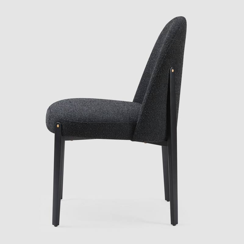 Morden Fort Upholstered Side Chair in White and Black (Set of 4)