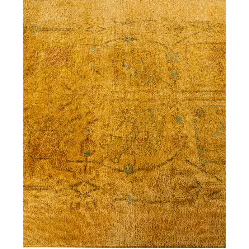 Overdyed One-of-a-Kind Hand-Knotted Area Rug - Yellow - 2' 6" x 16' 2"