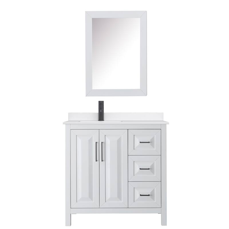 Wyndham Collection WCV252536S-QTZ-UNSMED Daria 36" Free Standing