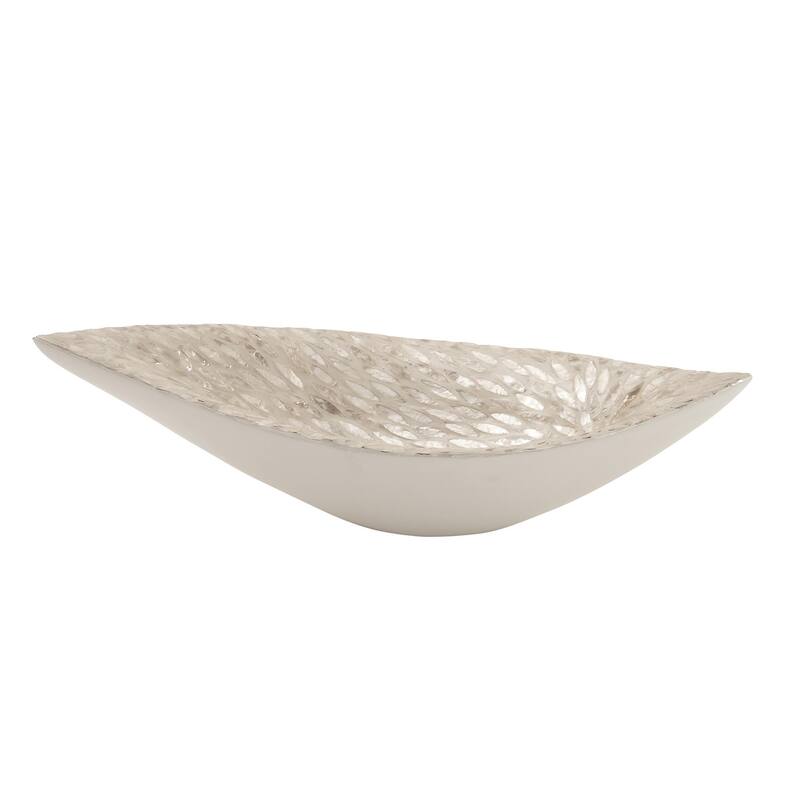 Mother of Pearl Shell Living Room Decor Tray - Gray or White - Roche River Decor - White - 22"W, 6"H