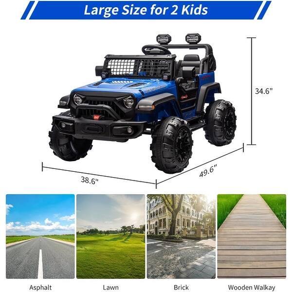 dimension image slide 1 of 5, 24V 9Ah Kids Ride-On 2-Seater Electric Car - Remote Control, 2 * 120W Motors, Extra Large Seats