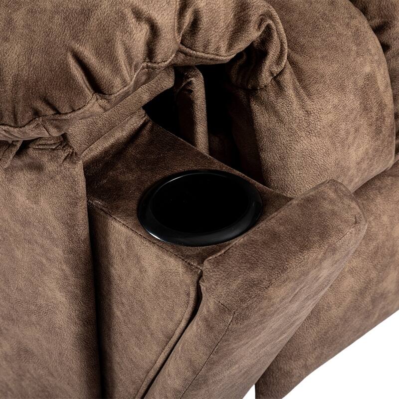 Swivel Rocker Velvet Recliner for Adults, Nursery Glider Recliner w/Massage and Heating & USB Charge Port Bonded Leather Sofa