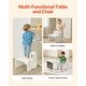 preview thumbnail 7 of 8, White Adjustable Montessori Kids Table and Chair Set with Blackboard for Drawing, Learning and Play - 15" x 12.4" x 15.7"