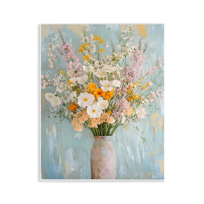Stupell Orange & White Flower Arrangement Wall Plaque Art Design By Franklyn Gregory
