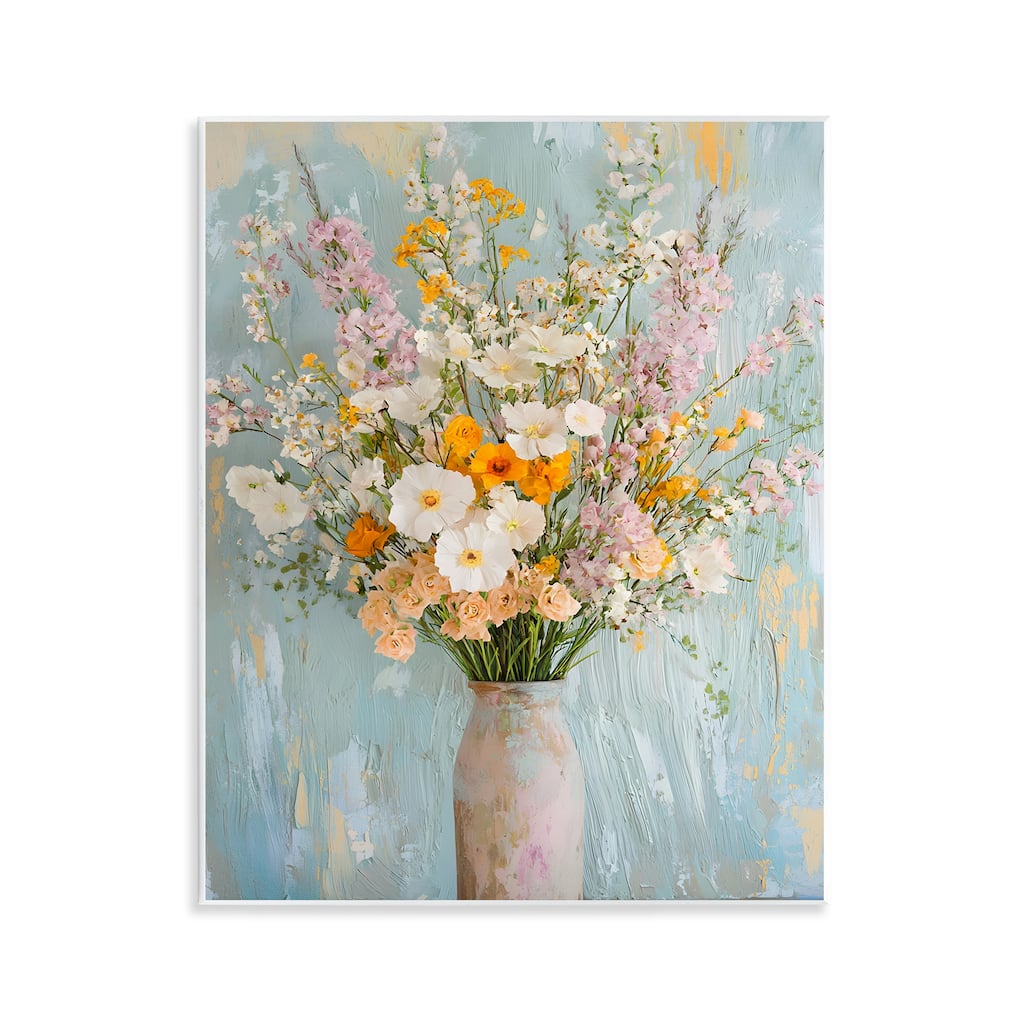 Stupell Orange & White Flower Arrangement Wall Plaque Art Design By Franklyn Gregory