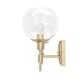 preview thumbnail 41 of 45, Hunter Xidane Vanity Wall Light - Bathroom, Mid Century Modern, Glam - Clear glass