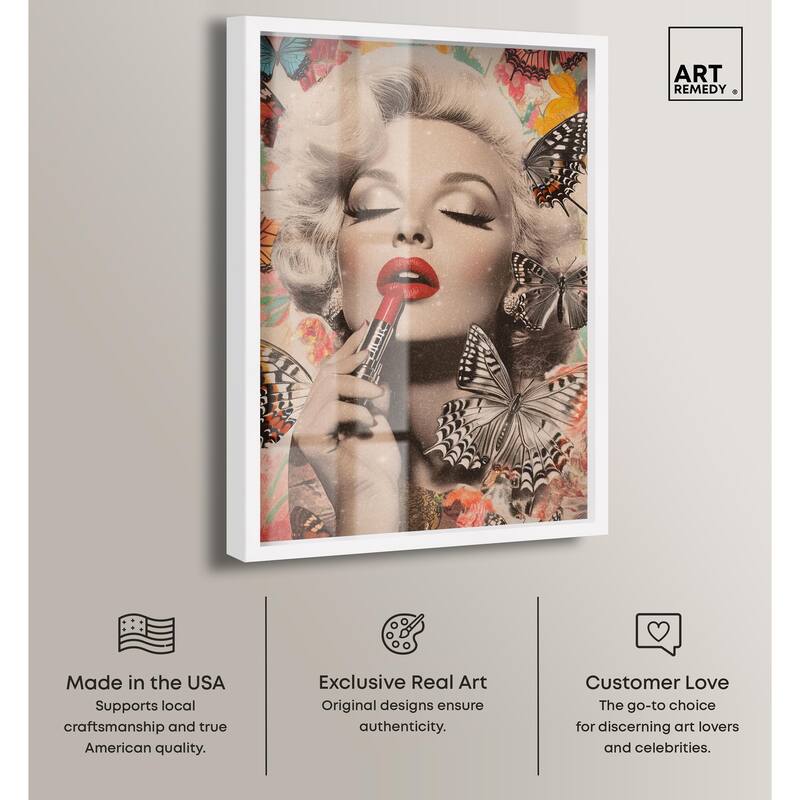 Iconic Lady Butterfly Collage Shadowbox by Art Remedy