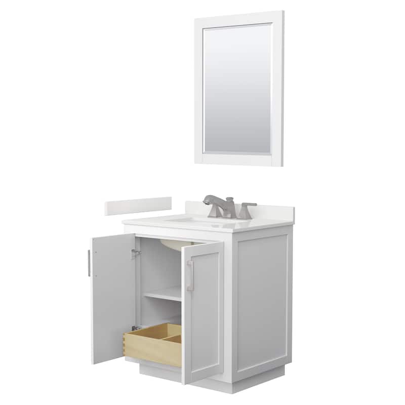 Miranda 30-inch Single Vanity, Quartz Top, 24-inch Mirror