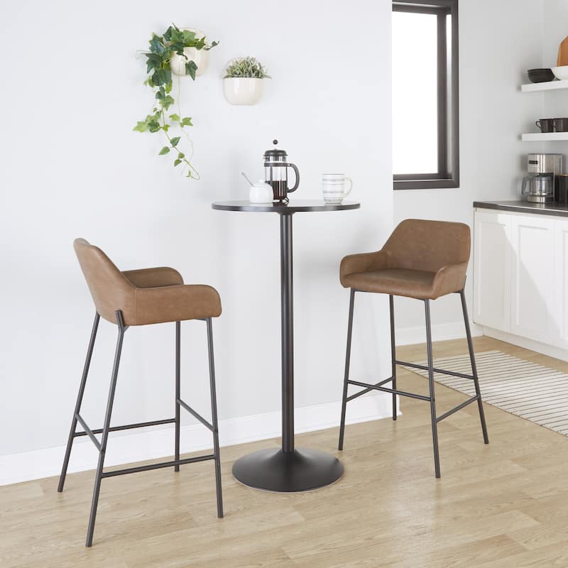 Carbon Loft Galotti Black Fixed-Height Upholstered Bar Stool - Set of 2