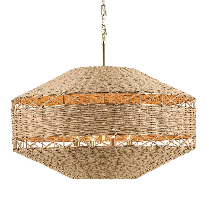 Kichler Lighting Lulo 30.25 Inch 1 Light Pendant with Handwoven Natural Cord in Champagne Bronze