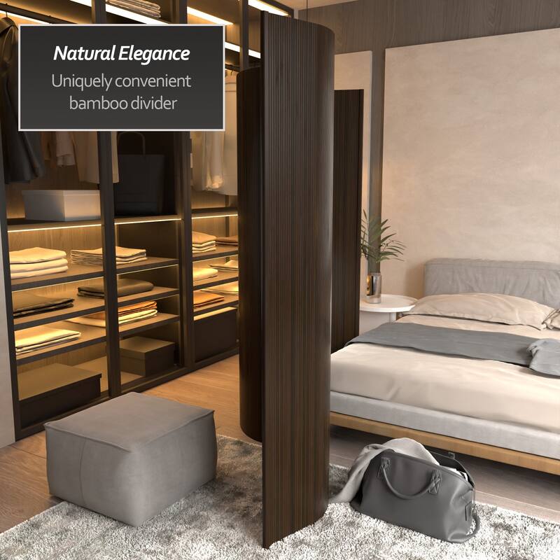 Handmade Bamboo Wave 6-foot Screen (China)