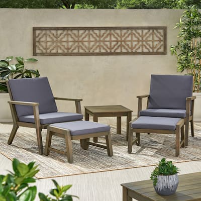 Temecula Outdoor Acacia Wood 2-Seater Chat Set by Christopher Knight Home