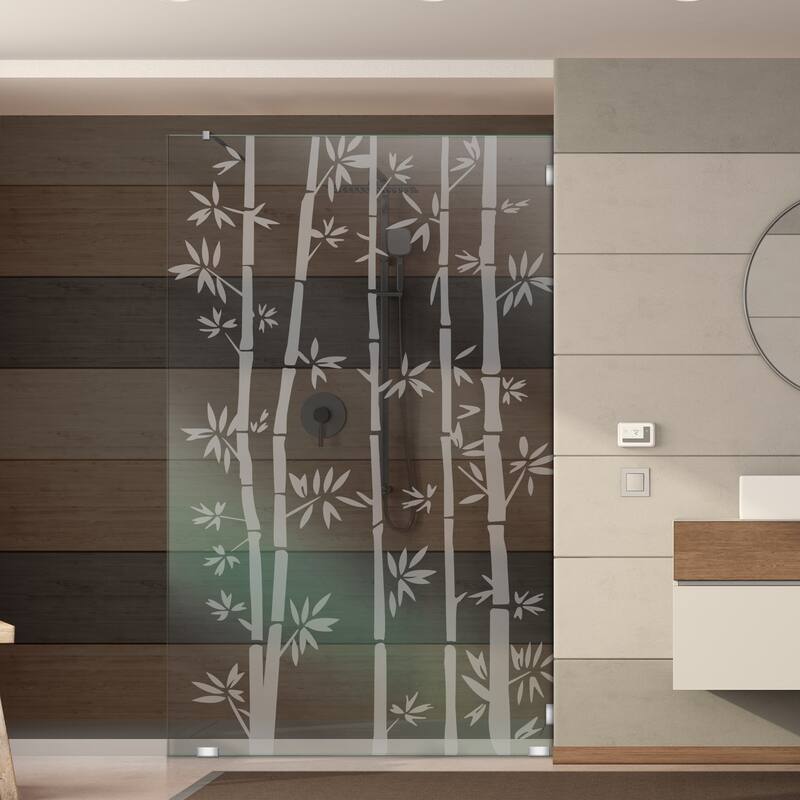 Frameless Fixed Shower Glass Panel - Non-Private - 25-1/2"x75"-Left