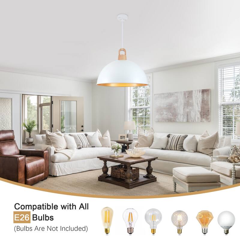1 - light Industrial Dome Pendant Modern Hanging Lamp for Dining Room Living Room Foyer