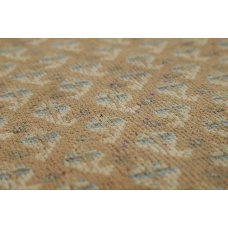 Brown Rust Botemir Persian Vintage Runner Rug Hand-Knotted Wool Carpet - 3'5"x 9'11"