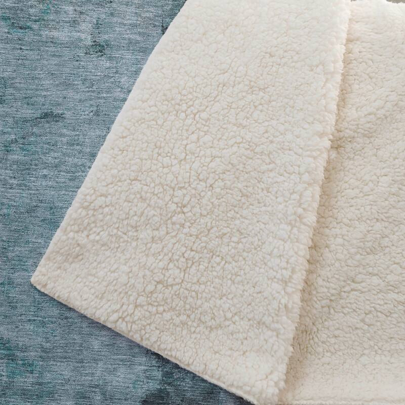 Premium Machine Washable Modern Contemporary Sherpa Throw Blanket